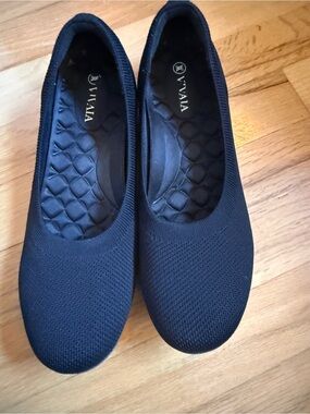 VIVAIA Claire Round Toe Ballet Flats Black Knit Comfort 40